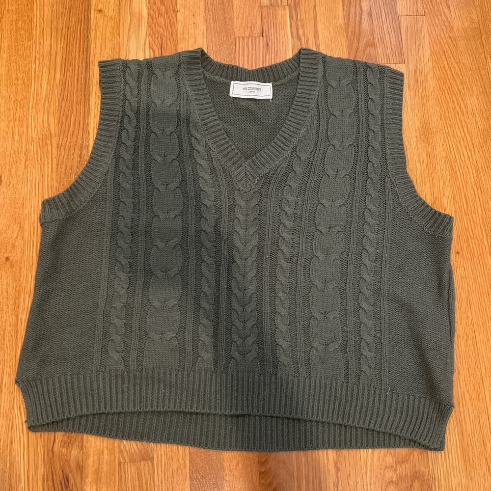 No Comment Green Sweater (small, oversized)